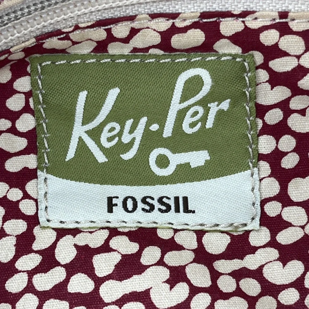 Vintage Fossil Key Per Blush Pink Mauve Shoulder Purse Quilted Leather Buckle - Picture 16 of 16